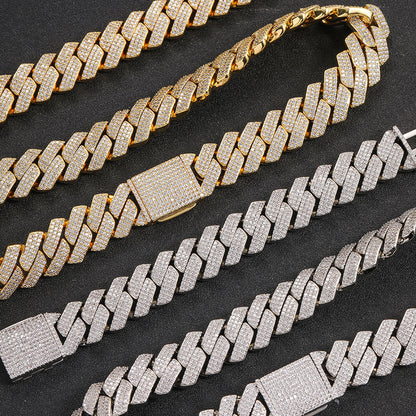 20mm Cuban Choker Chain - 5A CZ Iced Out 18K Gold Plated