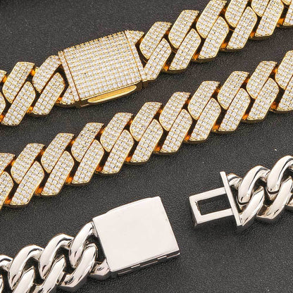 20mm Cuban Choker Chain - 5A CZ Iced Out 18K Gold Plated