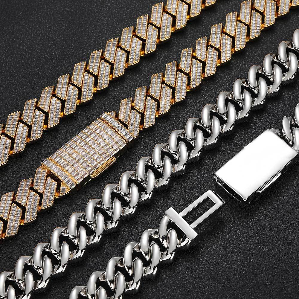 20mm Baguette Cuban Choker Chain - 5A CZ Iced Out 18K Gold Plated