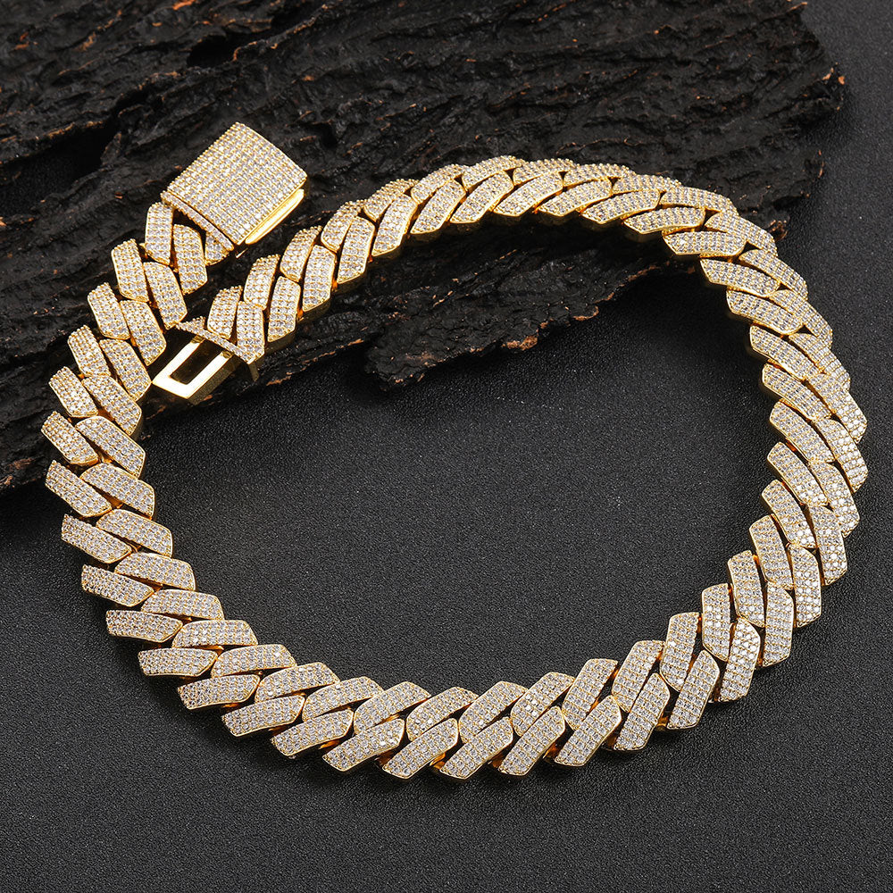 20mm Cuban Choker Chain - 5A CZ Iced Out 18K Gold Plated