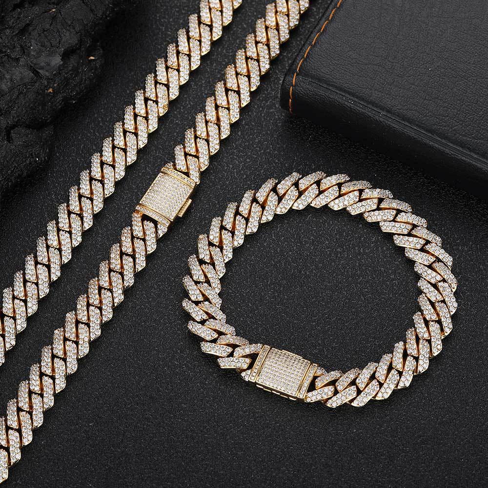 10mm Cuban Bracelet Chain - 5A CZ Iced Out 18K Gold Plated